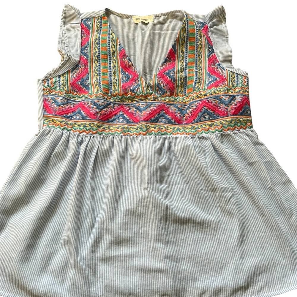 The Nines Women’s Colorful Embroidered Blouse
